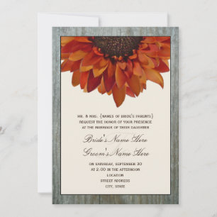 Invitación de la boda de la caída - girasol y