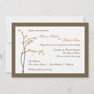Invitación de la boda de la caída o del otoño