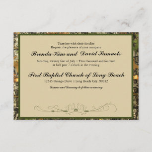 Invitación de la boda de la caza de Camo