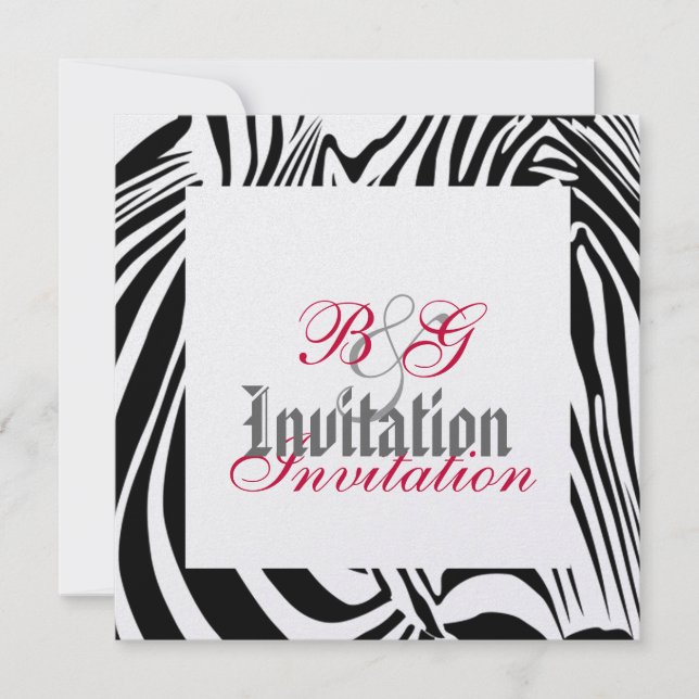 Invitación de la boda de la cebra (Anverso)
