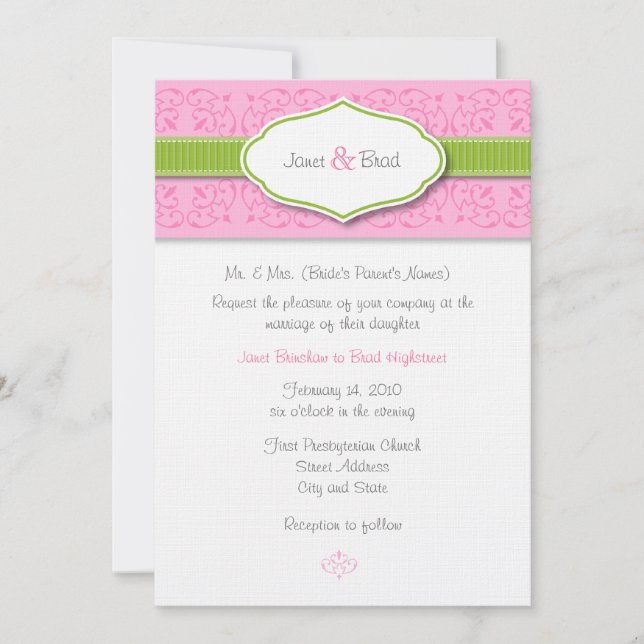 Invitación de la boda de la cinta y del sello (Anverso)