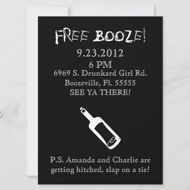 Invitación de la boda de la comedia, humor (Anverso)