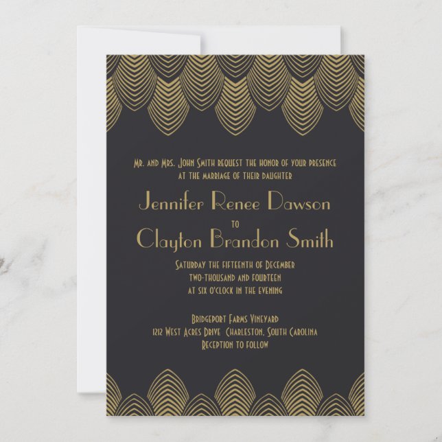 Invitación de la boda de la concha de peregrino (Anverso)