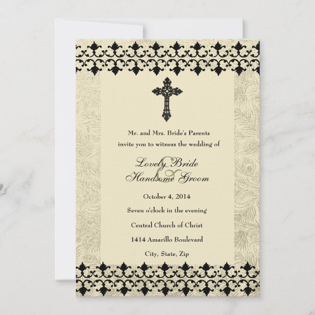 Invitación de la boda de la cruz céltica del (Anverso)