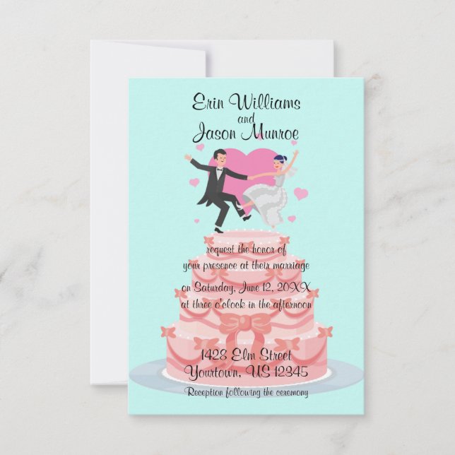 Invitación de la boda de la danza del pastel de (Anverso)