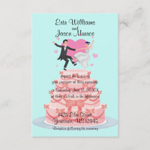 Invitación de la boda de la danza del pastel de
