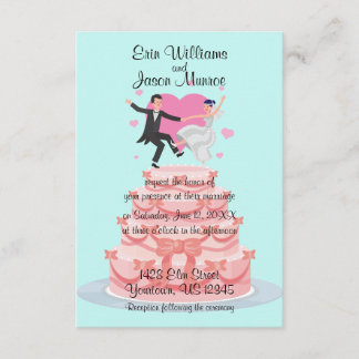 Invitación de la boda de la danza del pastel de