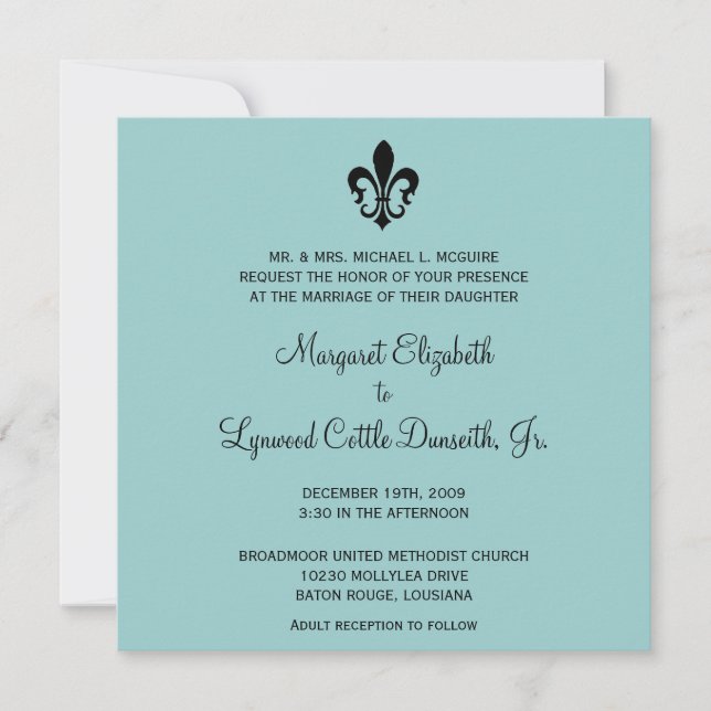 Invitación de la boda de la flor de lis (Anverso)