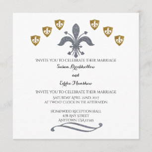 Invitación de la boda de la flor de lis de la