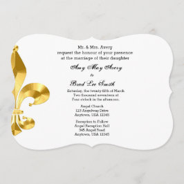 Invitación de la boda de la flor de lis del oro