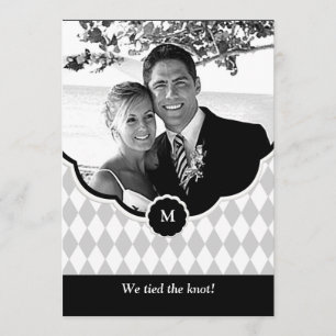 Invitación de la boda de la foto del monograma del