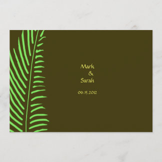 Invitación de la boda de la fronda de la palma
