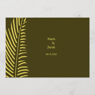 Invitación de la boda de la fronda de la palma de