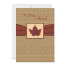 Invitación de la boda de la hoja del otoño