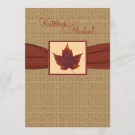 Invitación de la boda de la hoja del otoño