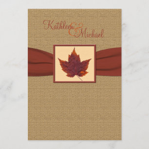 Invitación de la boda de la hoja del otoño