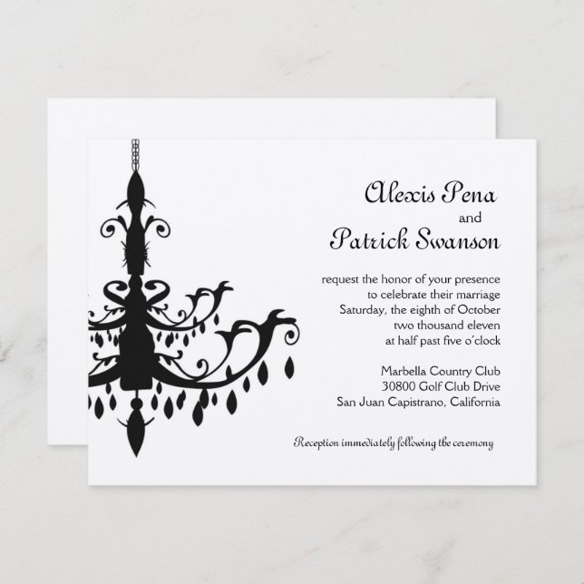 Invitación de la boda de la lámpara (Anverso / Reverso)