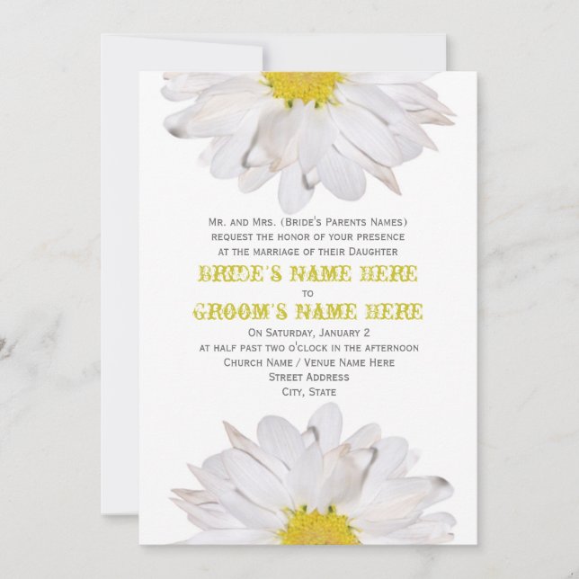 Invitación de la boda de la margarita - de los (Anverso)