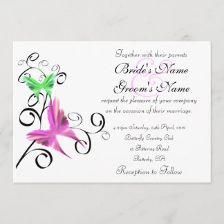 Invitación de la boda de la mariposa