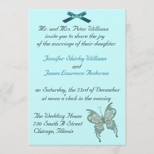 Invitación de la boda de la mariposa
