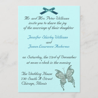 Invitación de la boda de la mariposa