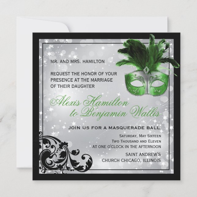 Invitación de la boda de la mascarada (Anverso)