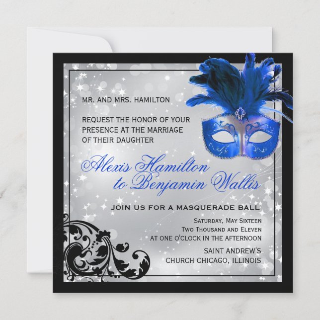 Invitación de la boda de la mascarada (Anverso)