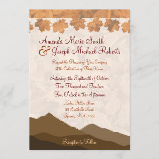 Invitación de la boda de la montaña de la caída