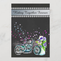 Invitación de la boda de la motocicleta con el