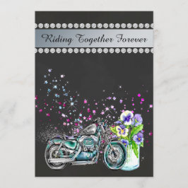 Invitación de la boda de la motocicleta con el