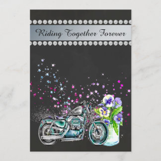 Invitación de la boda de la motocicleta con el