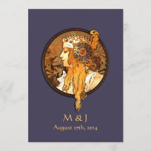Invitación de la boda de la novia de Nouveau del