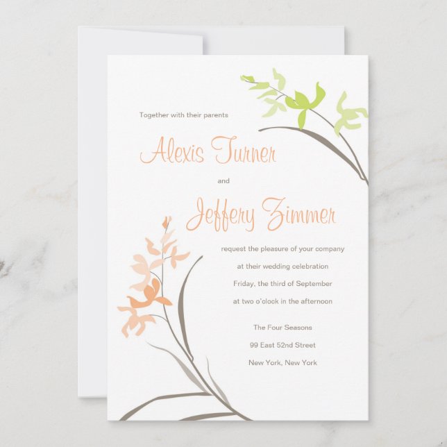 Invitación de la boda de la orquídea (Anverso)