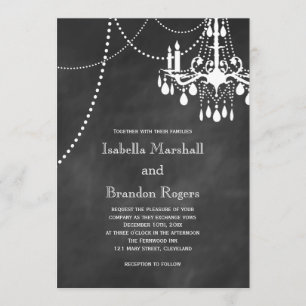 Invitación de la boda de la pizarra de la lámpara