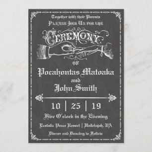 Invitación de la boda de la pizarra del vintage de