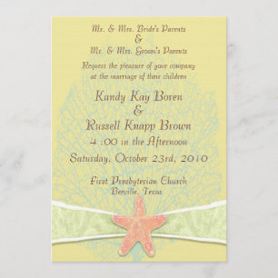 Invitación de la boda de la playa