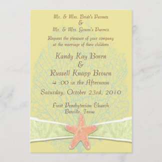 Invitación de la boda de la playa