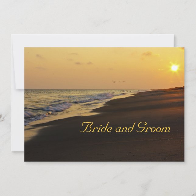 Invitación de la boda de la puesta del sol de la (Anverso)