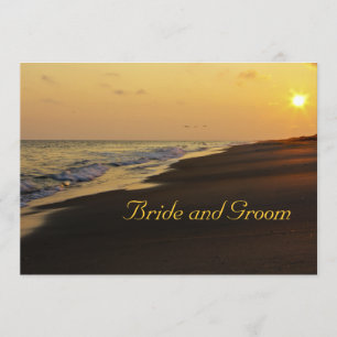 Invitación de la boda de la puesta del sol de la