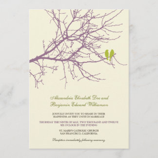 Invitación de la boda de la rama de los pájaros