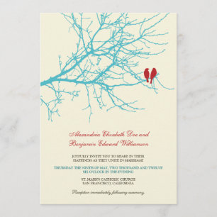 Invitación de la boda de la rama de los pájaros