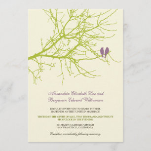 Invitación de la boda de la rama de los pájaros