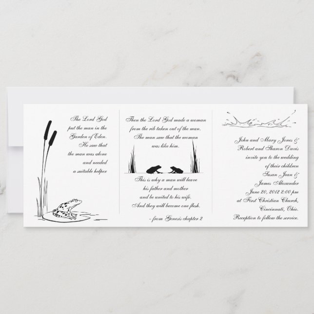 Invitación de la boda de la rana - religiosa (Anverso)