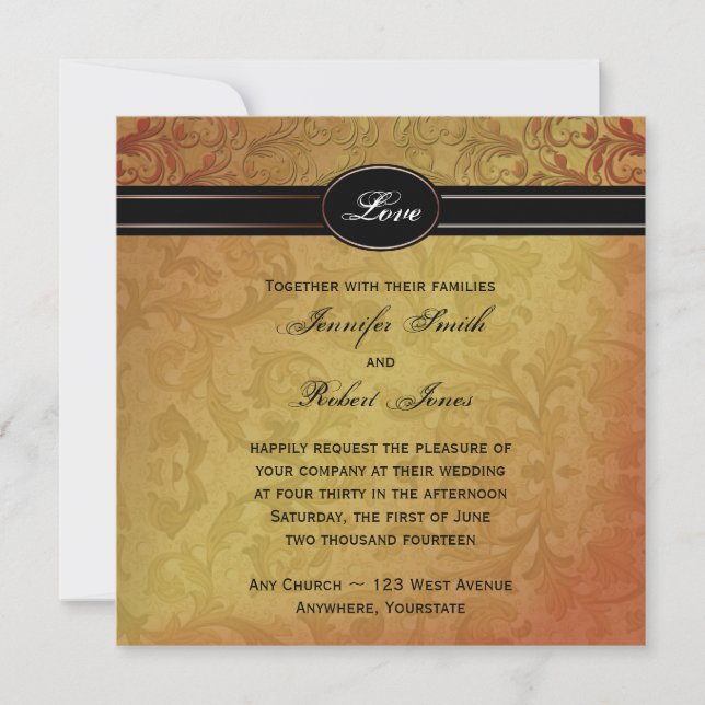 Invitación de la boda de la regencia de la caída (Anverso)