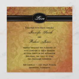 Invitación de la boda de la regencia de la caída