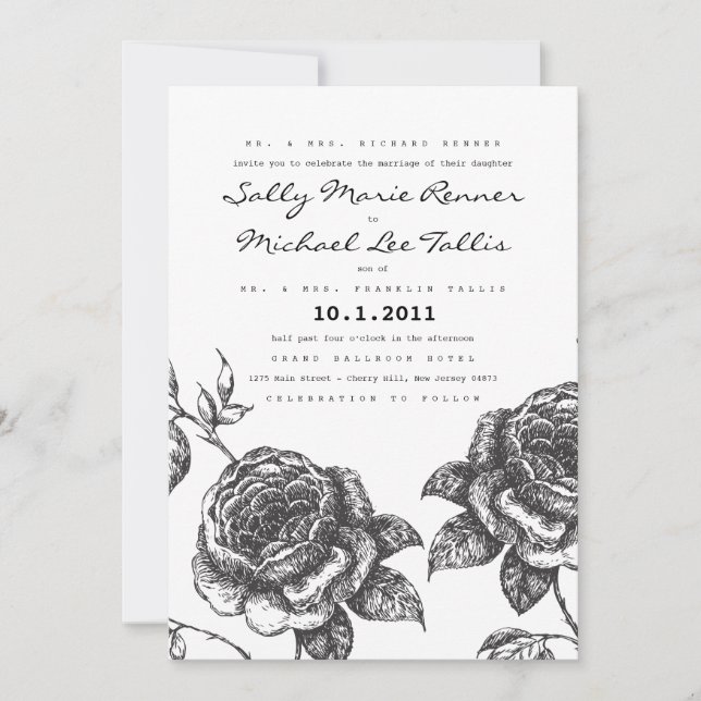Invitación de la boda de la rosaleda (Anverso)