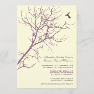 Invitación de la boda de la silueta del árbol