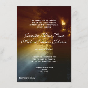 Invitación de la boda de la silueta del árbol de