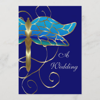 Invitación de la boda de la tiara de la libélula