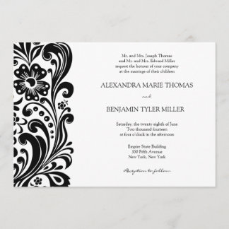 Invitación de la boda de la voluta de la flor